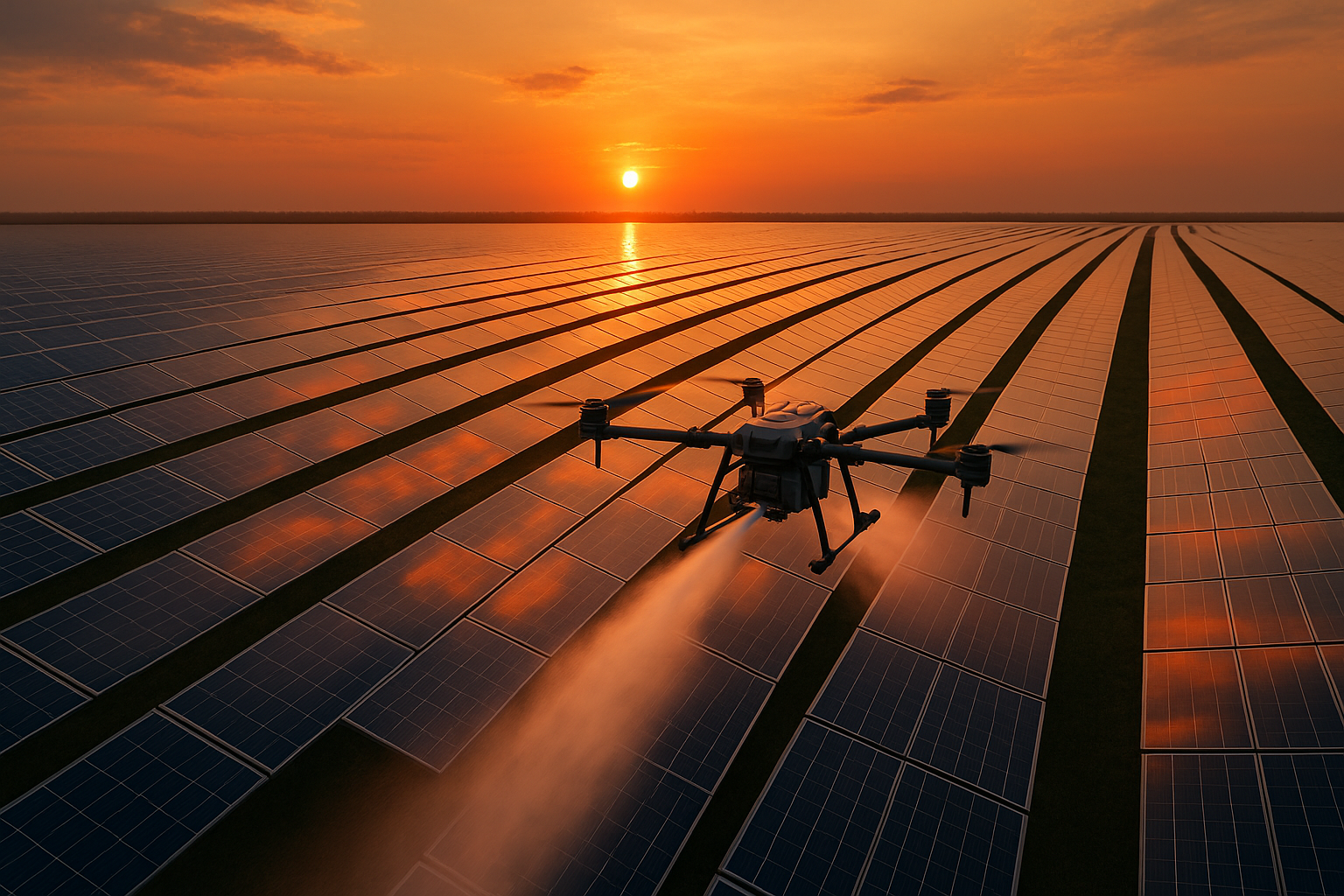 Drohne über Solarpark