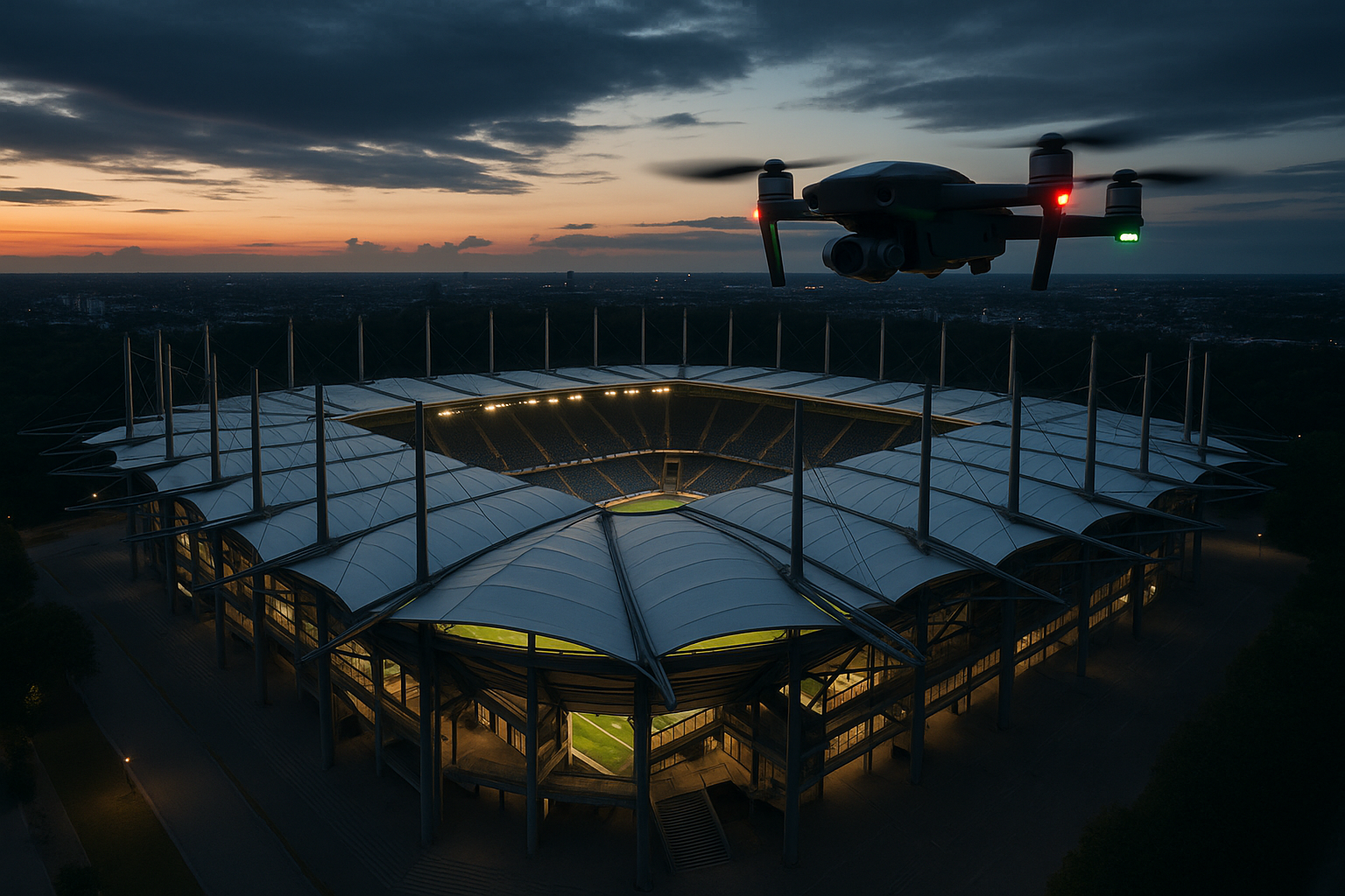 Drohne über Stadion